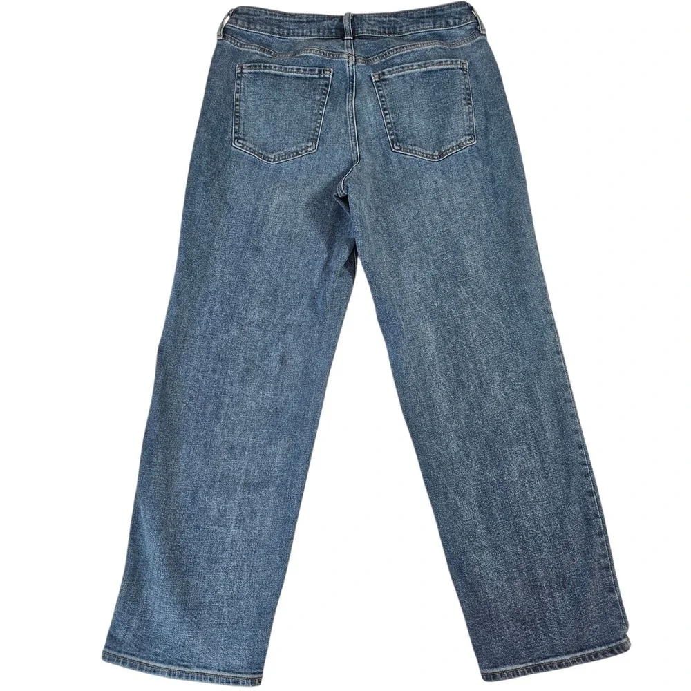 Old Navy OG Loose High Rise Jeans Womens 14 Medium Wash Straight Leg Denim